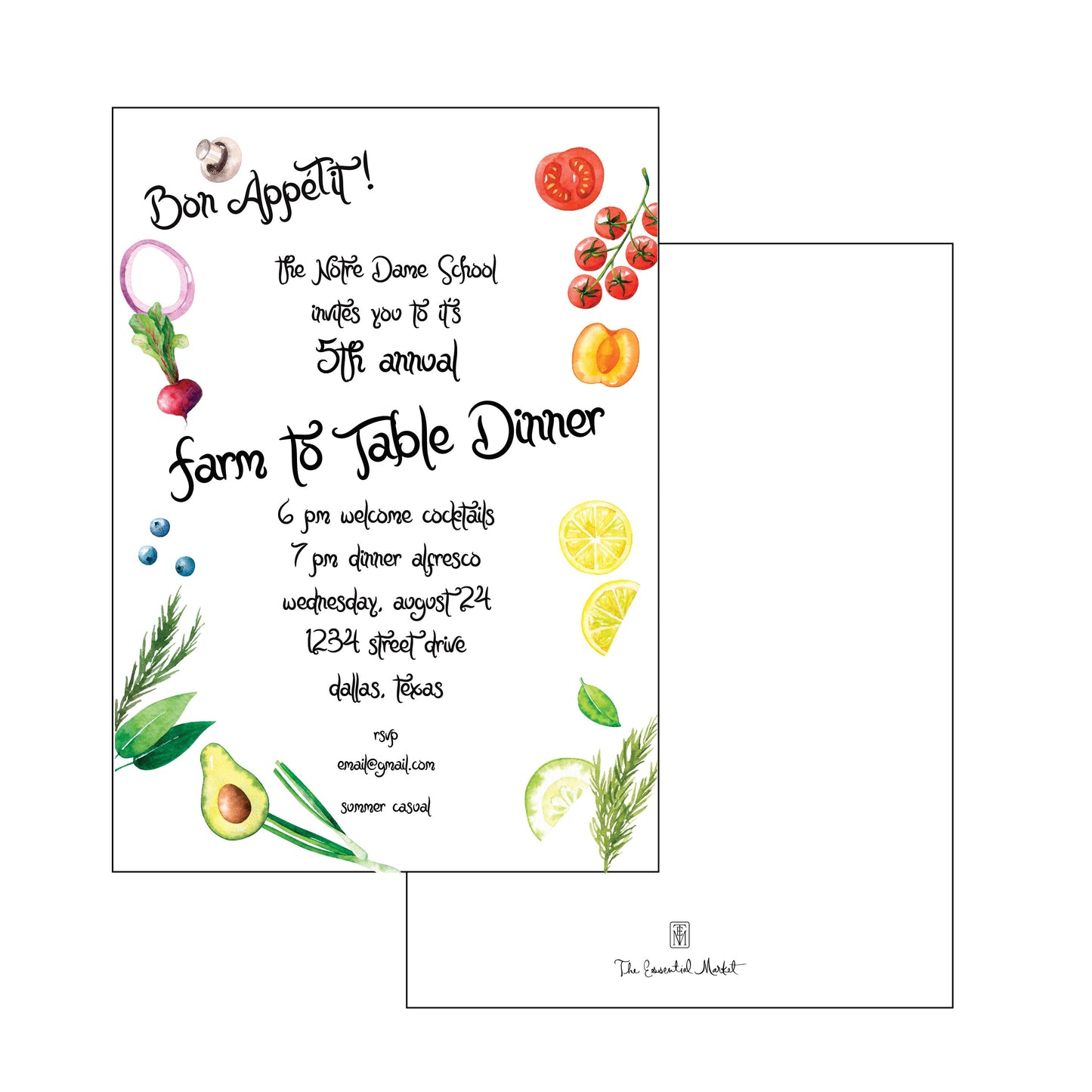 the essential market personalized party invitation