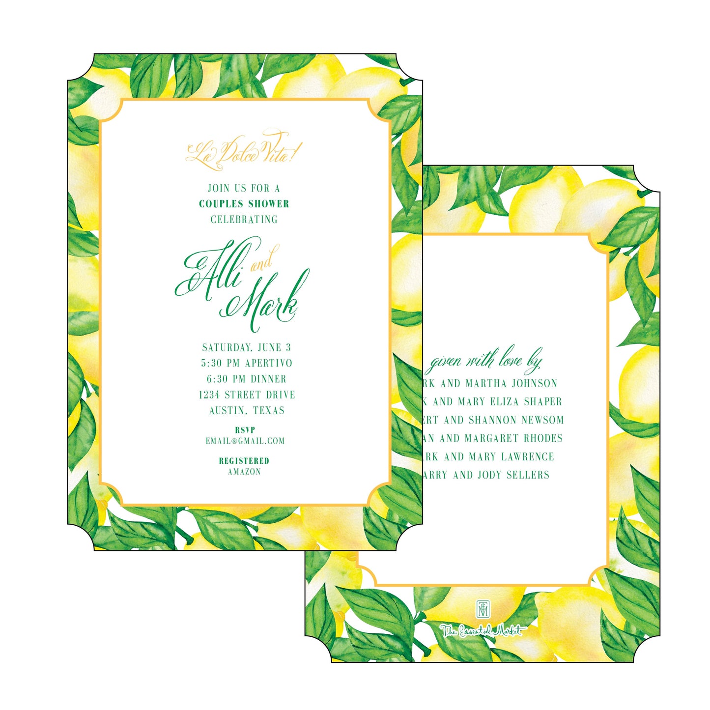 the essential market personalized party invitation