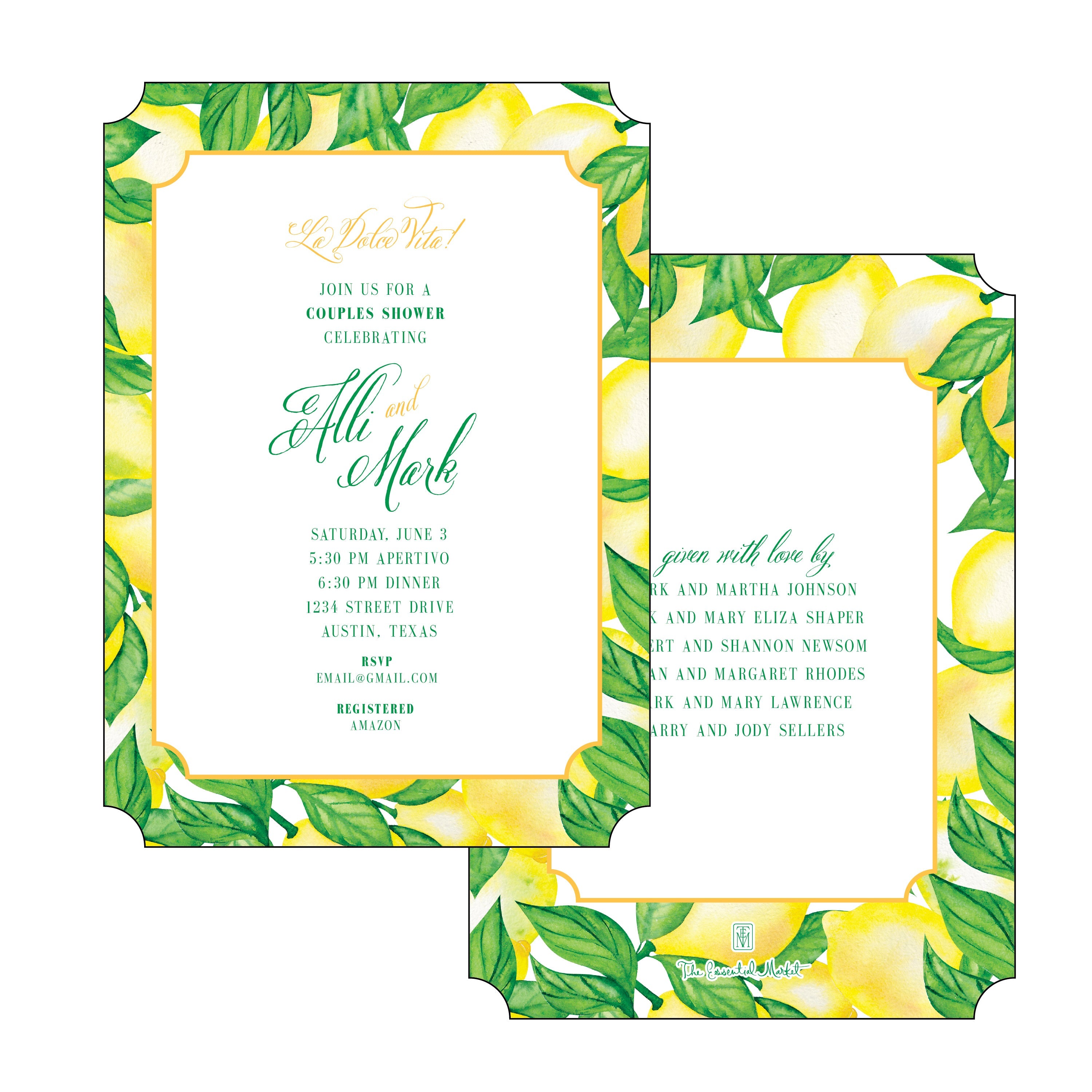 the essential market personalized party invitation