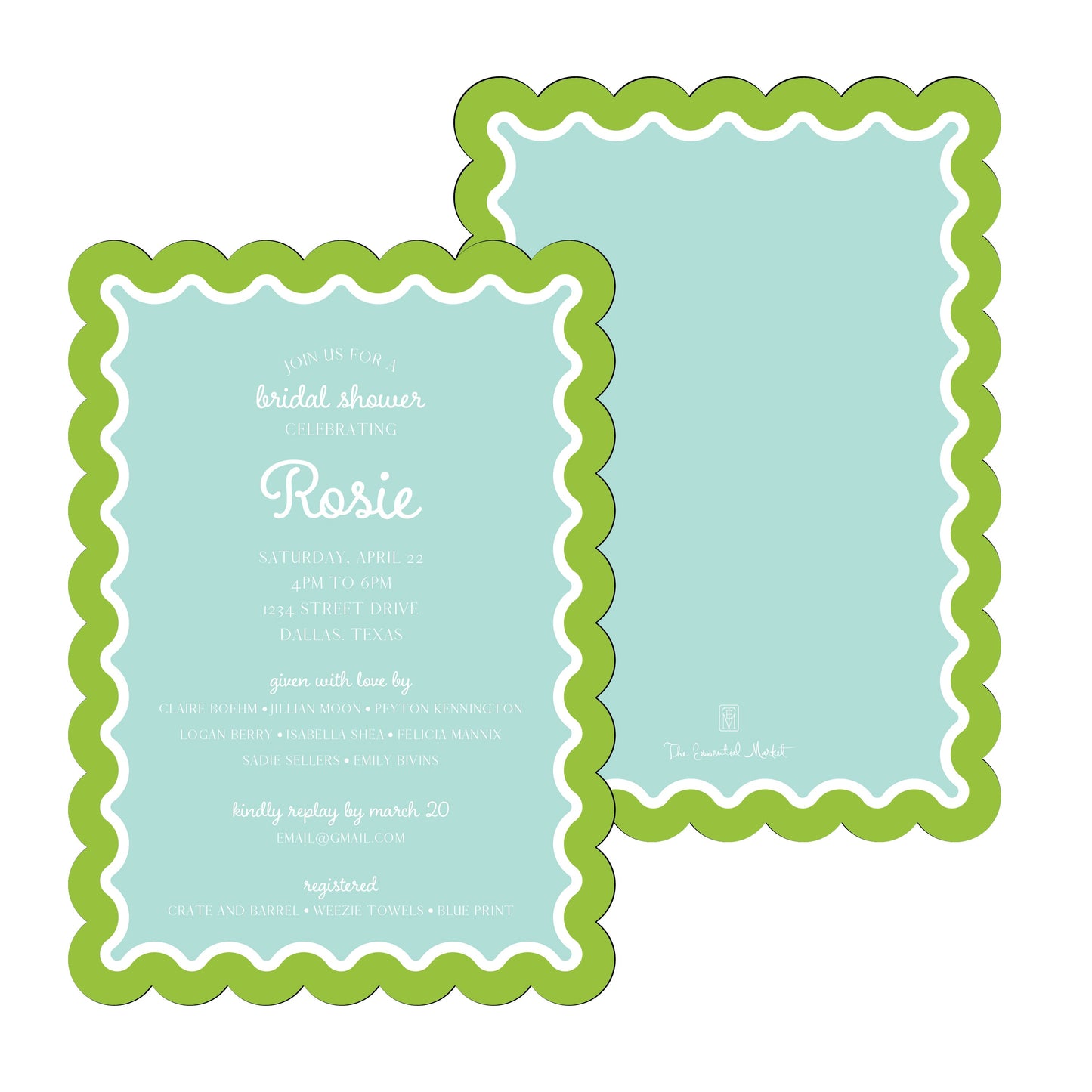 the essential market personalized party invitation