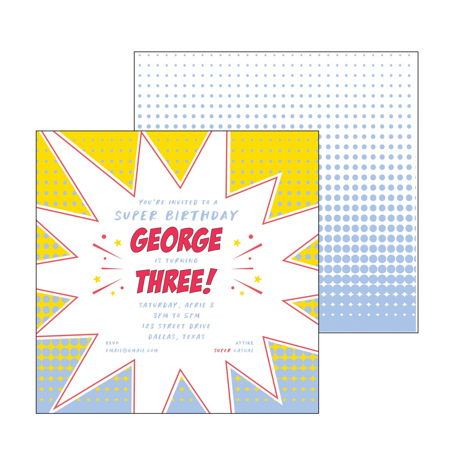 the essential market personalized party invitation