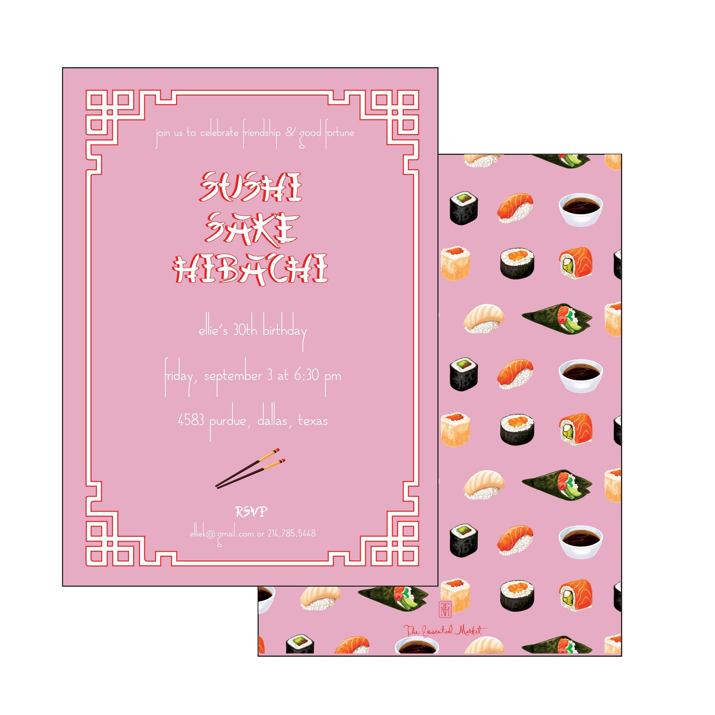 the essential market personalized party invitation
