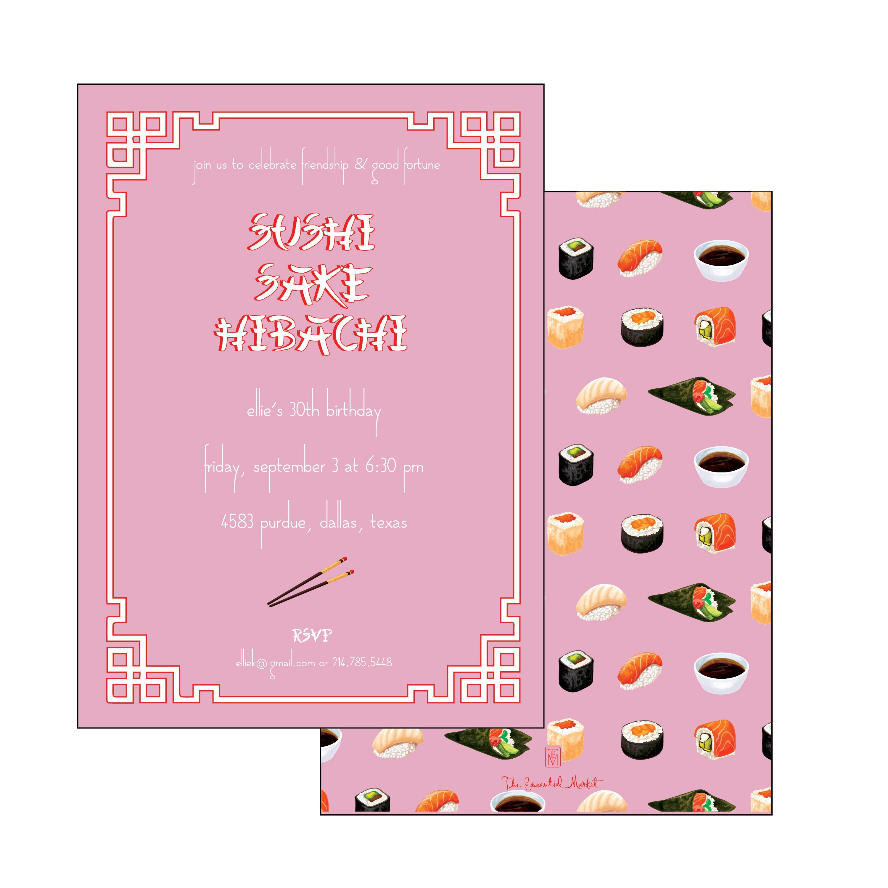 the essential market personalized party invitation