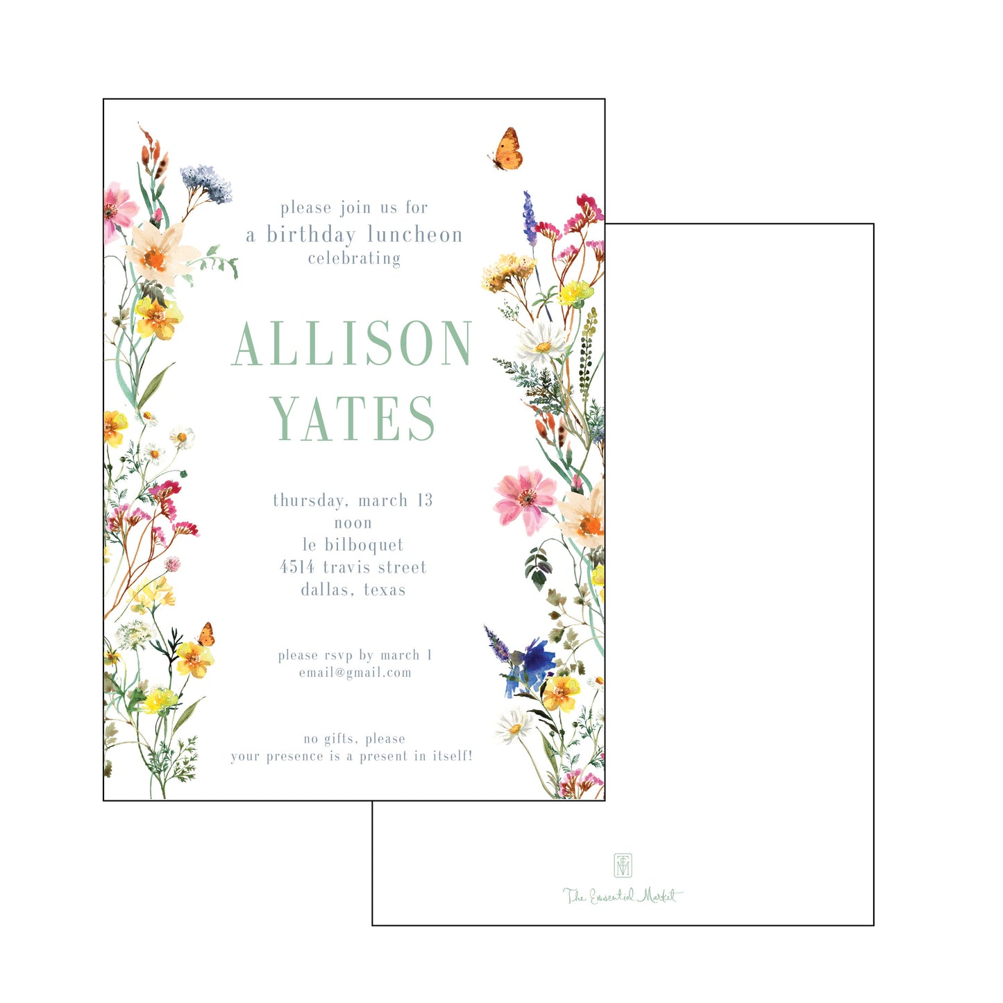 the essential market personalized party invitation