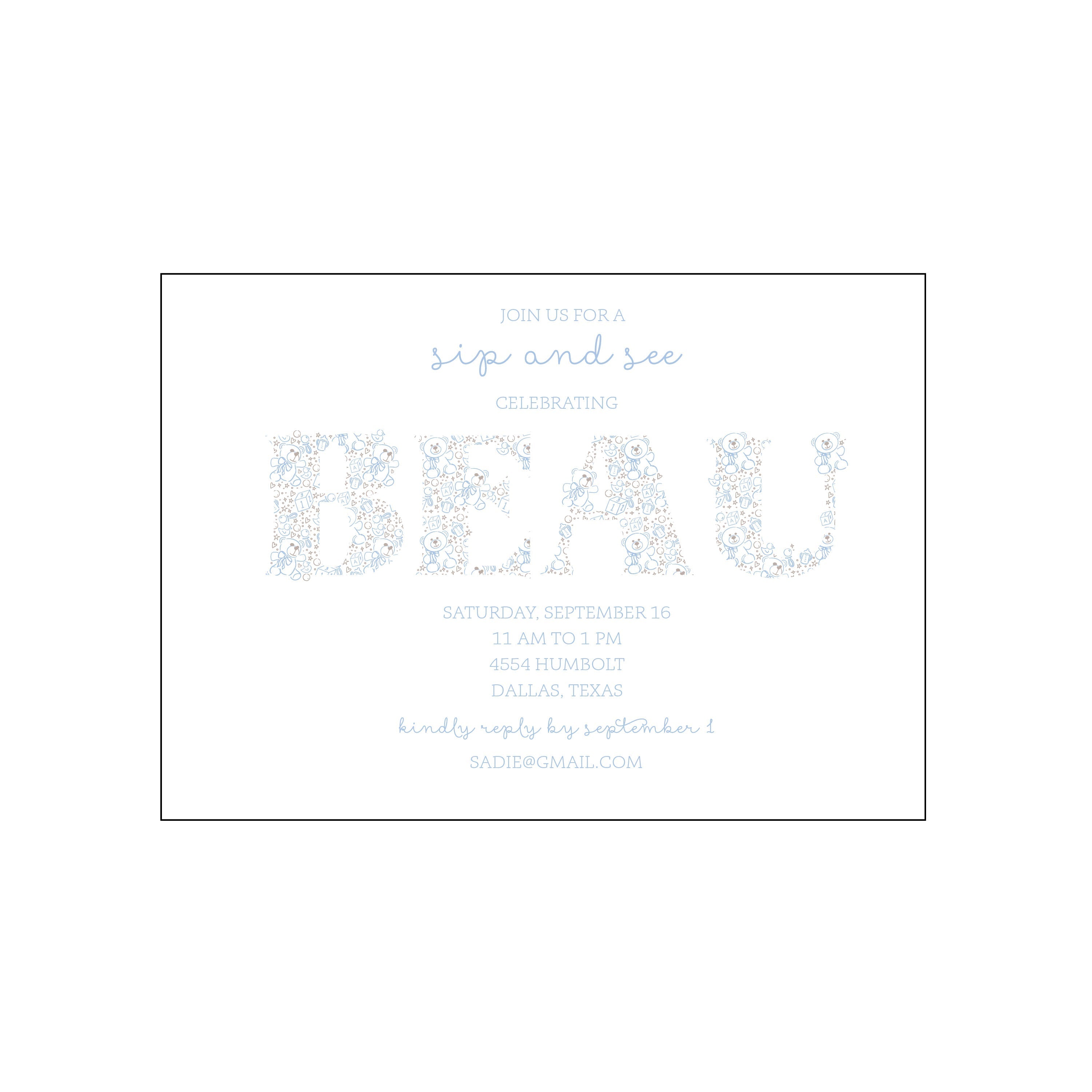 baby bear | invitation | specialty printing