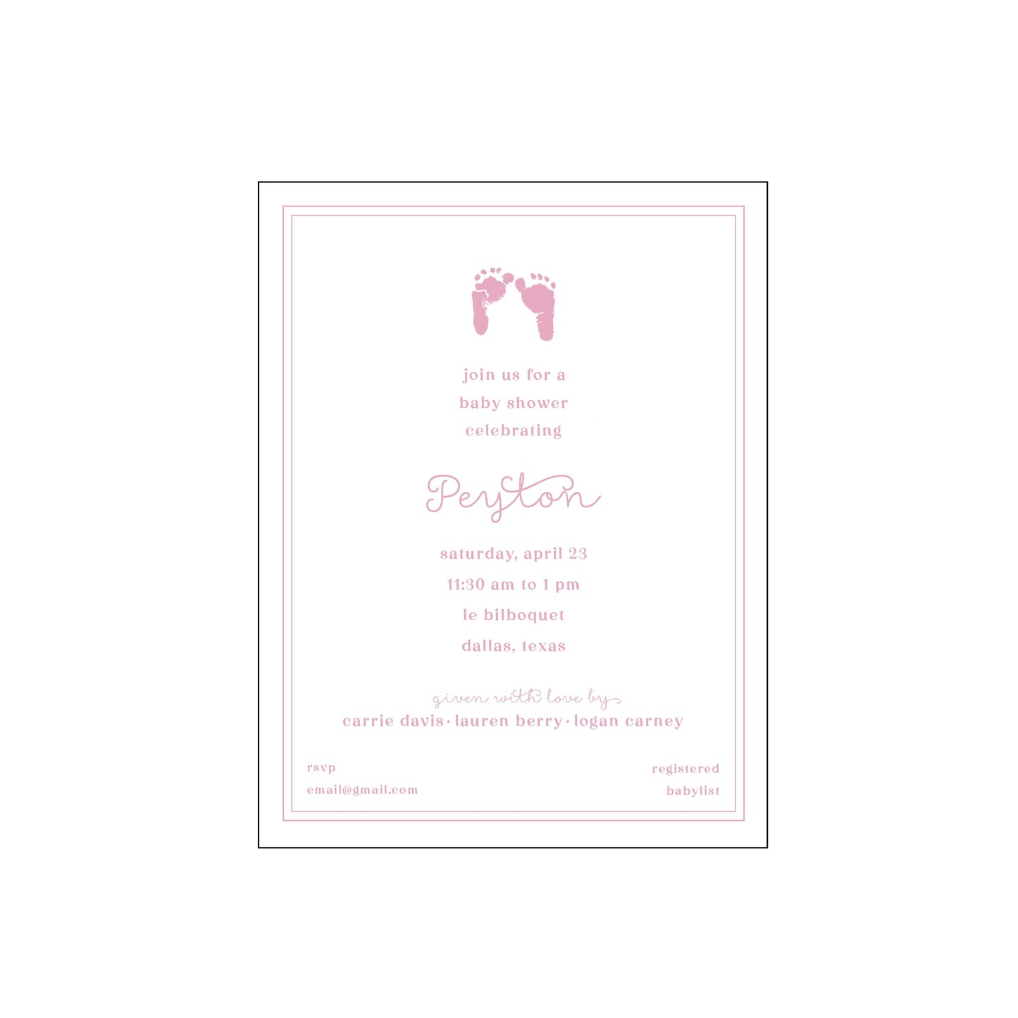 baby feet | invitation | specialty printing