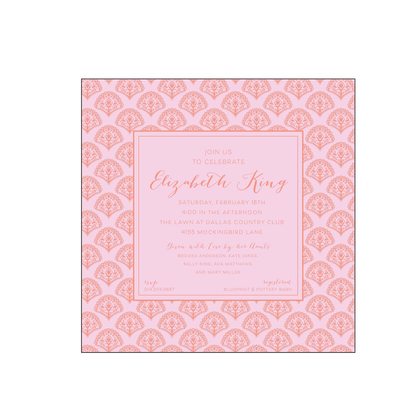 blockprint coral | invitation