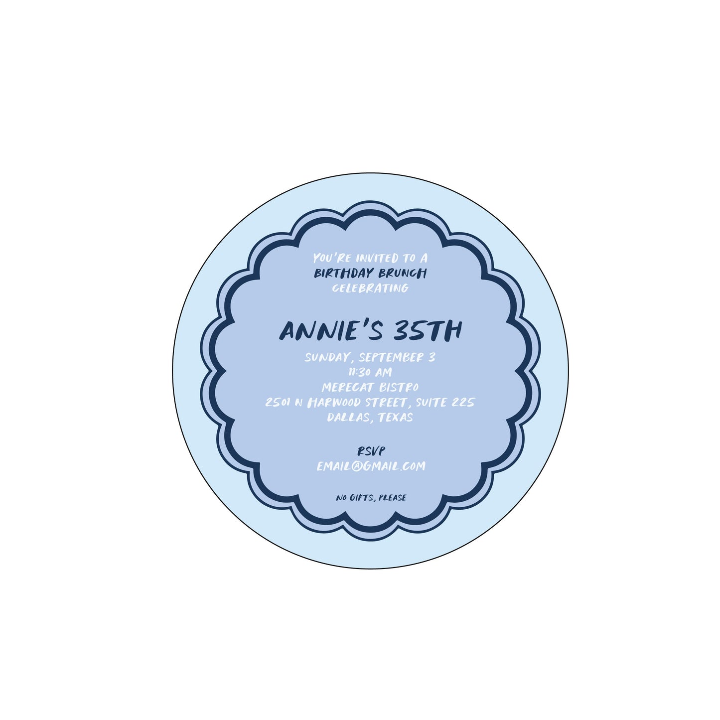 blue scallop | invitation