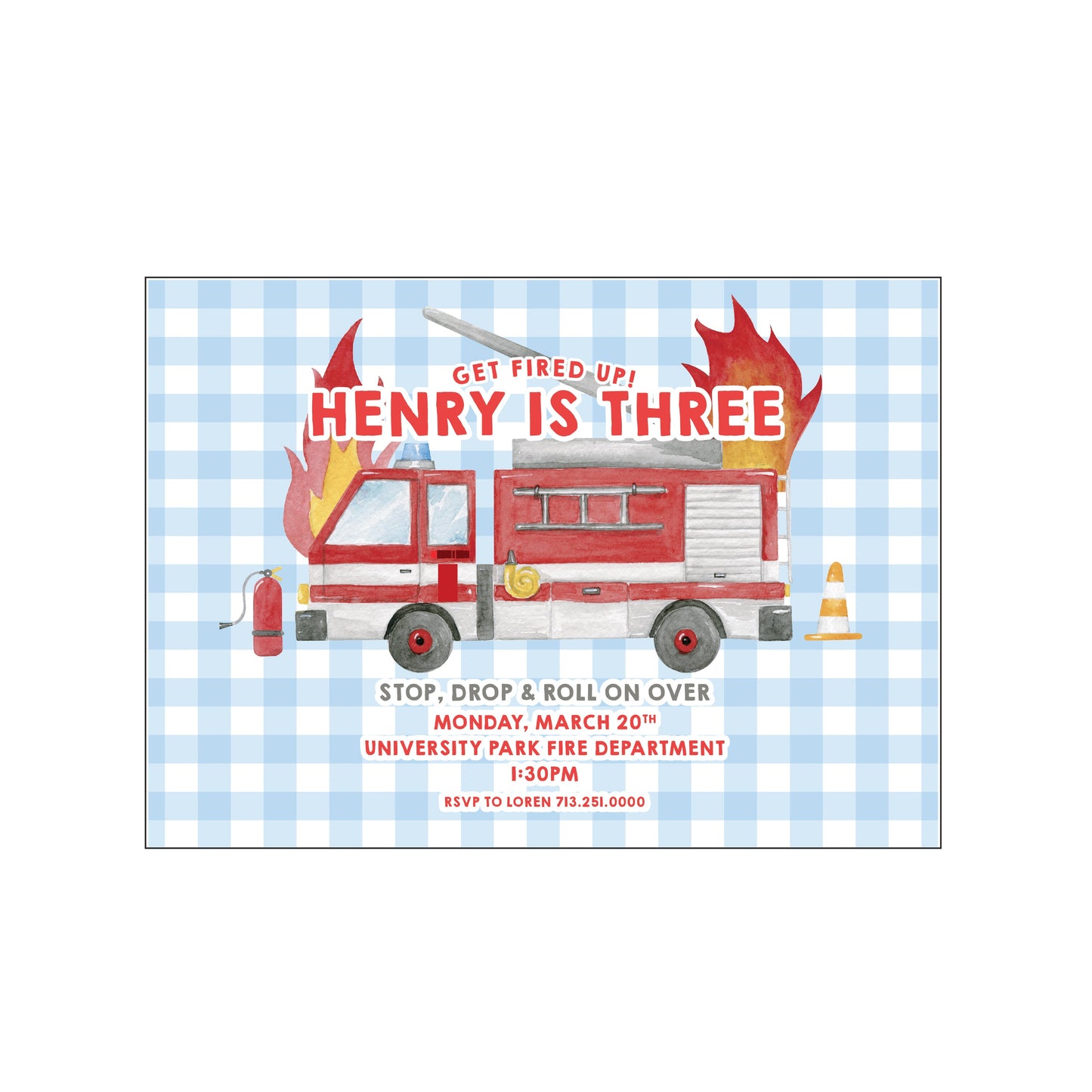 firetruck party | invitation