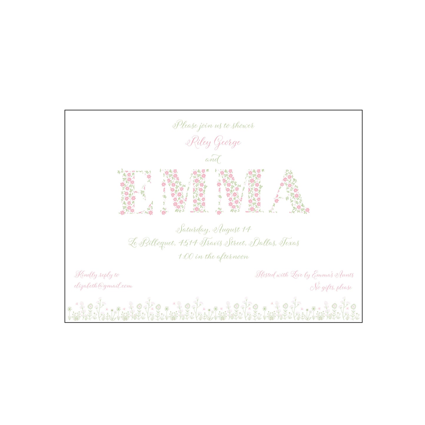 floral letters | invitation