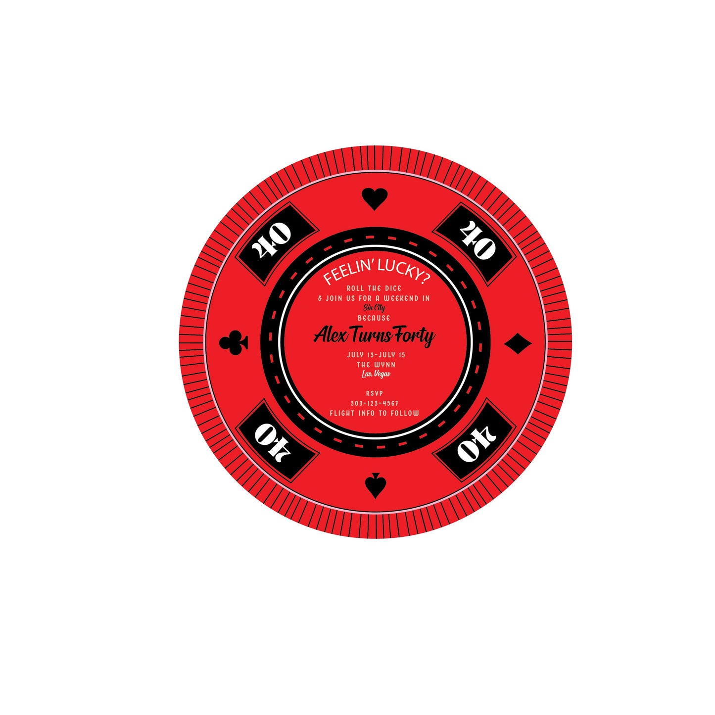 poker chip red | invitation