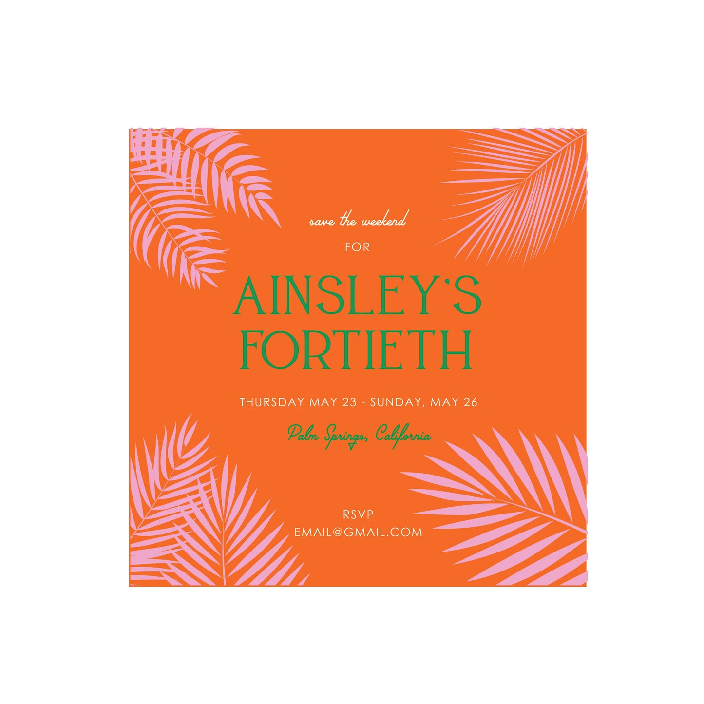 palm trees | invitation
