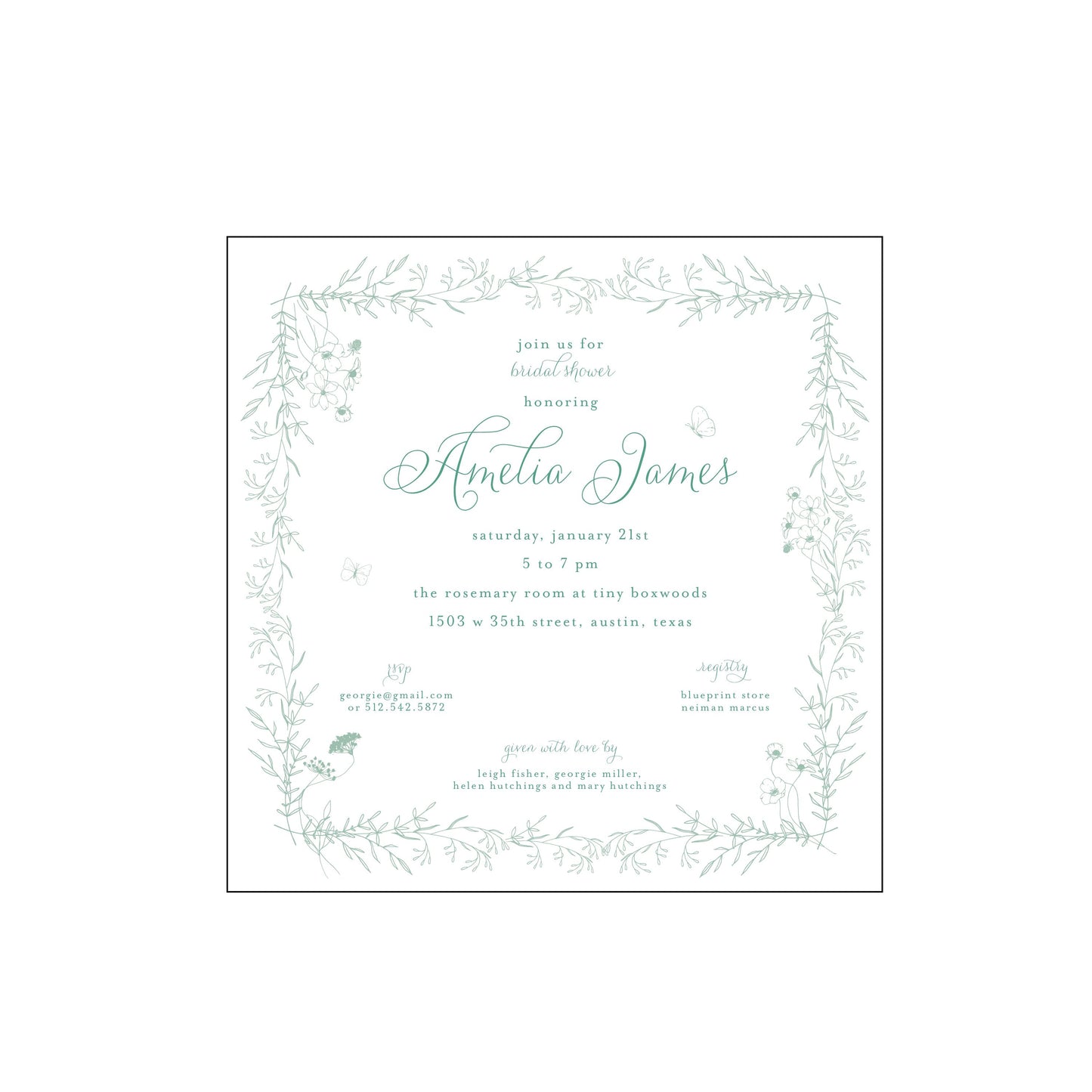 rosemary | invitation | specialty printing