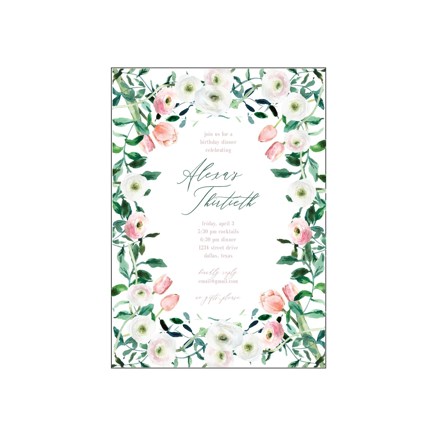 sage and tulip | invitation