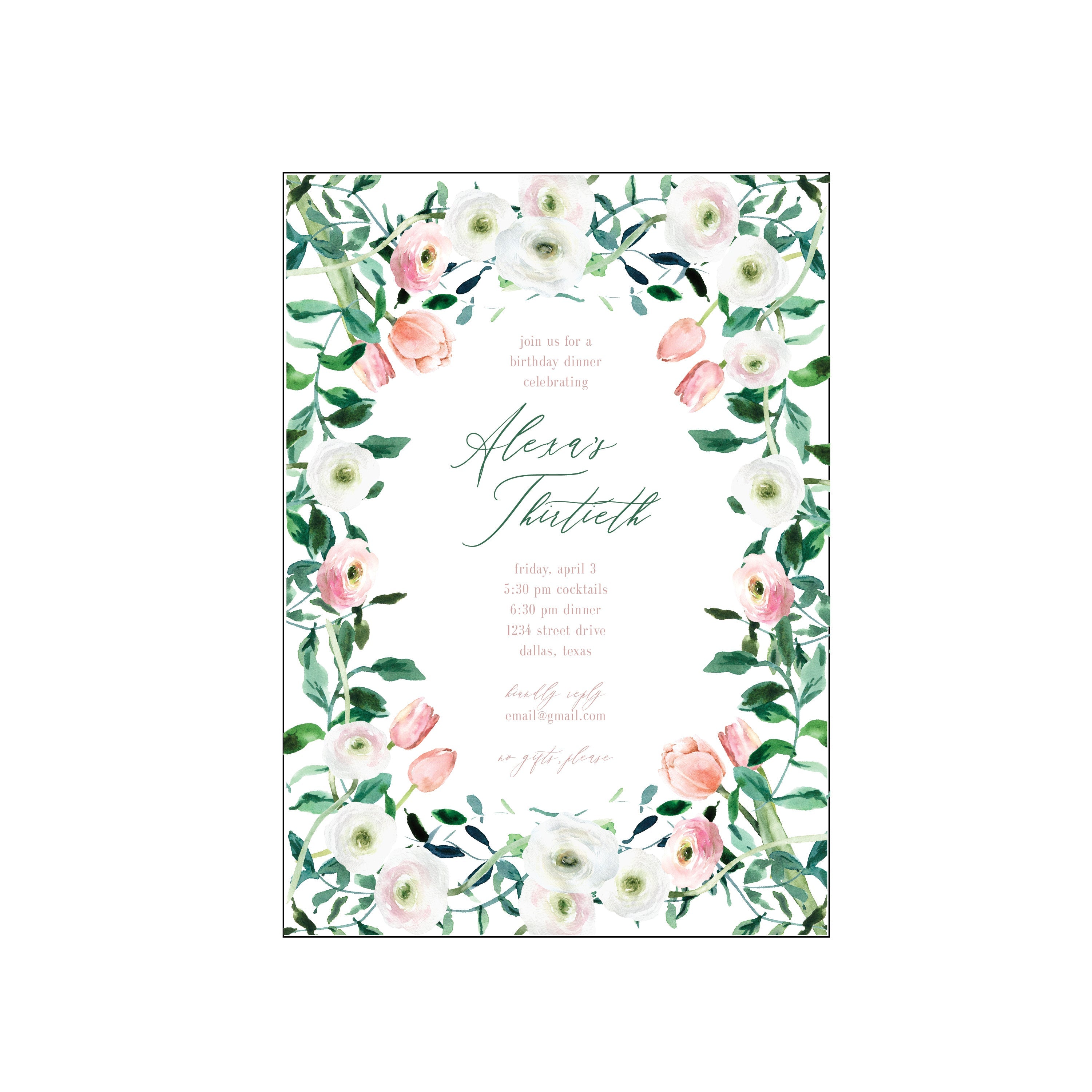 sage and tulip | invitation