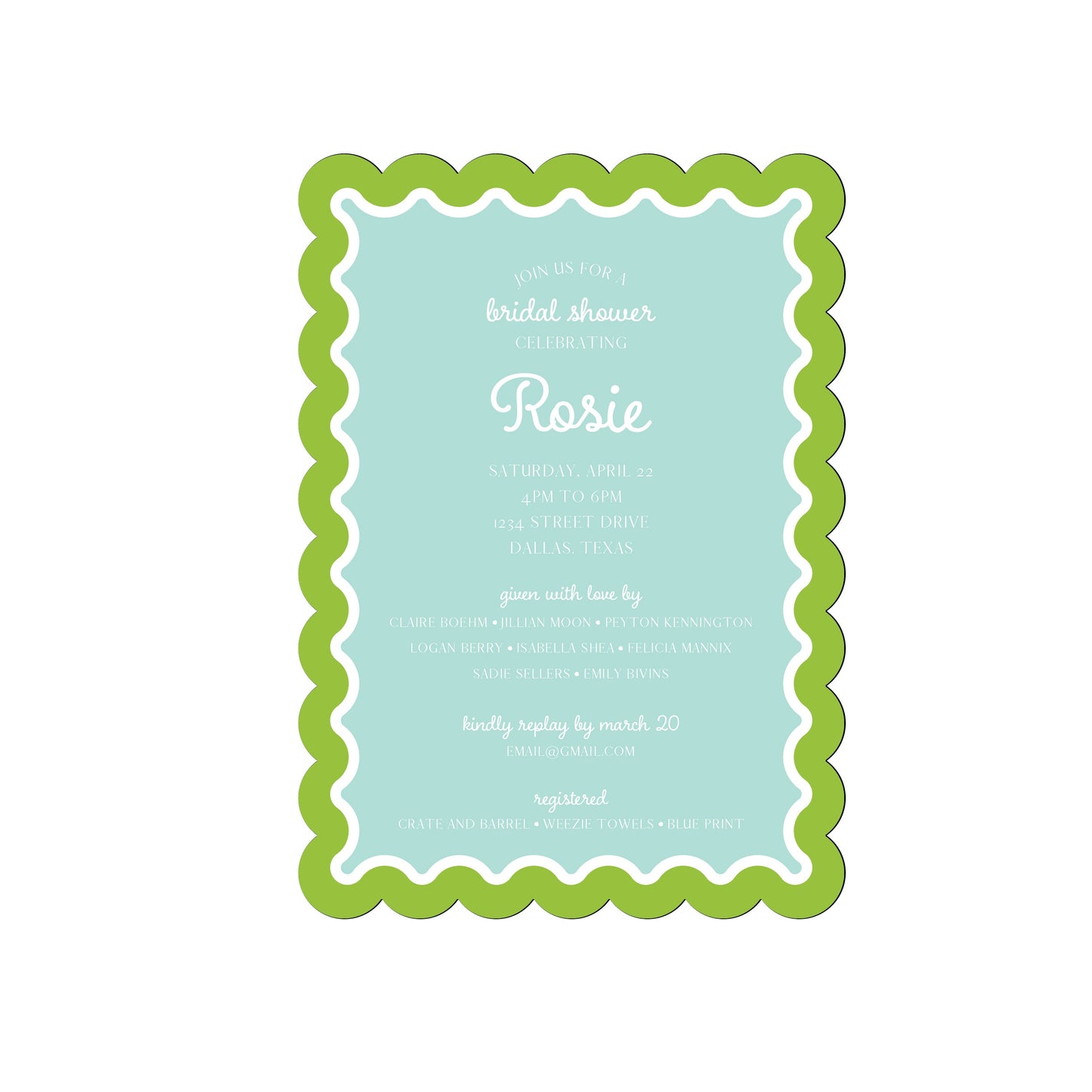scallops and stripes | invitation