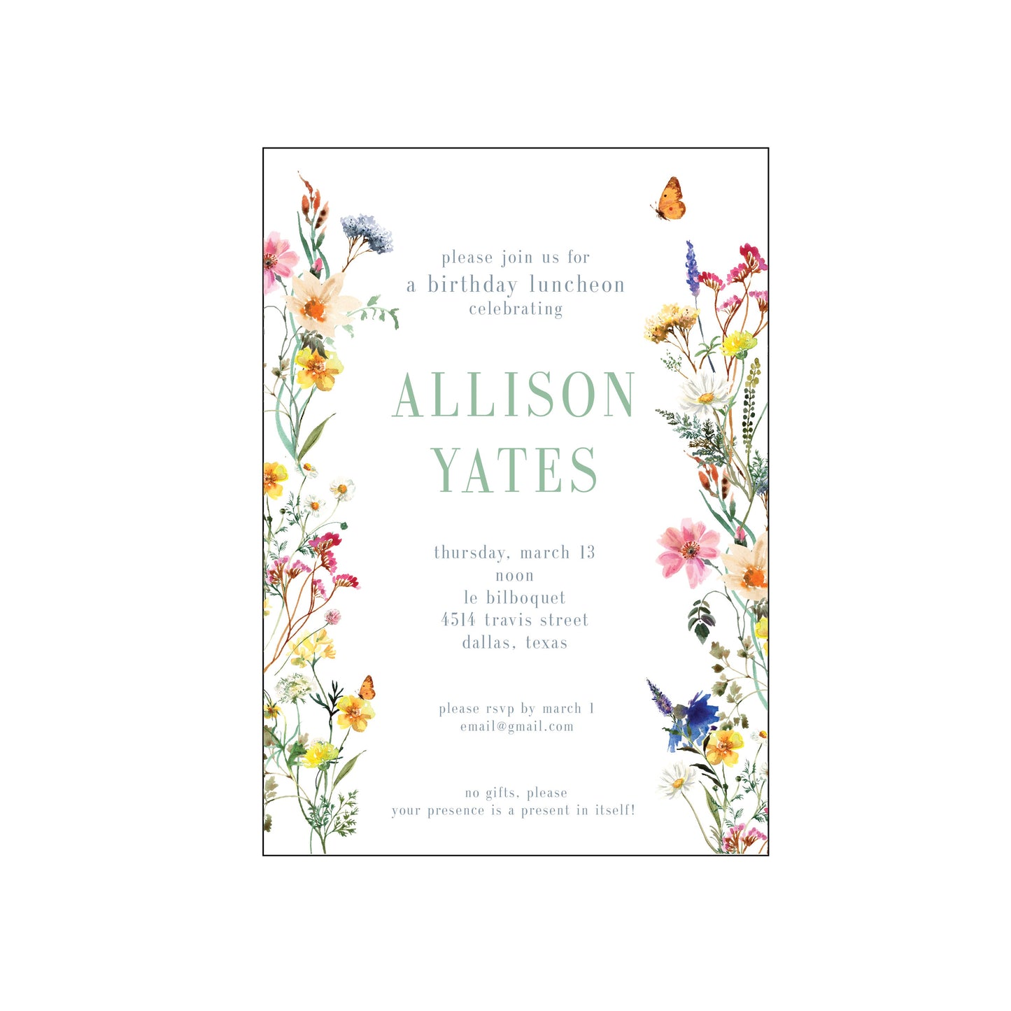 wildflower garden | invitation