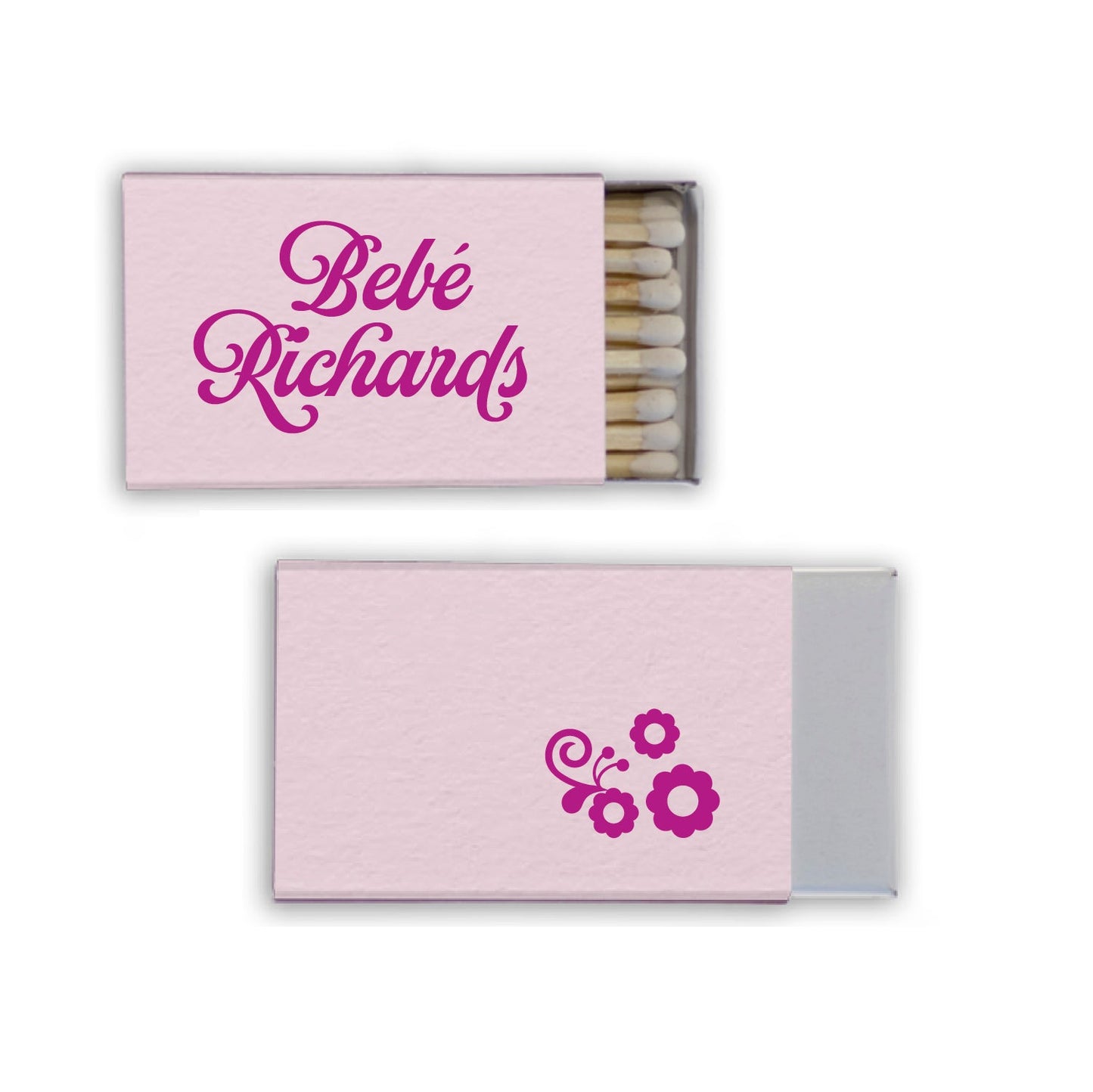 fiesta bebe personalized match boxes