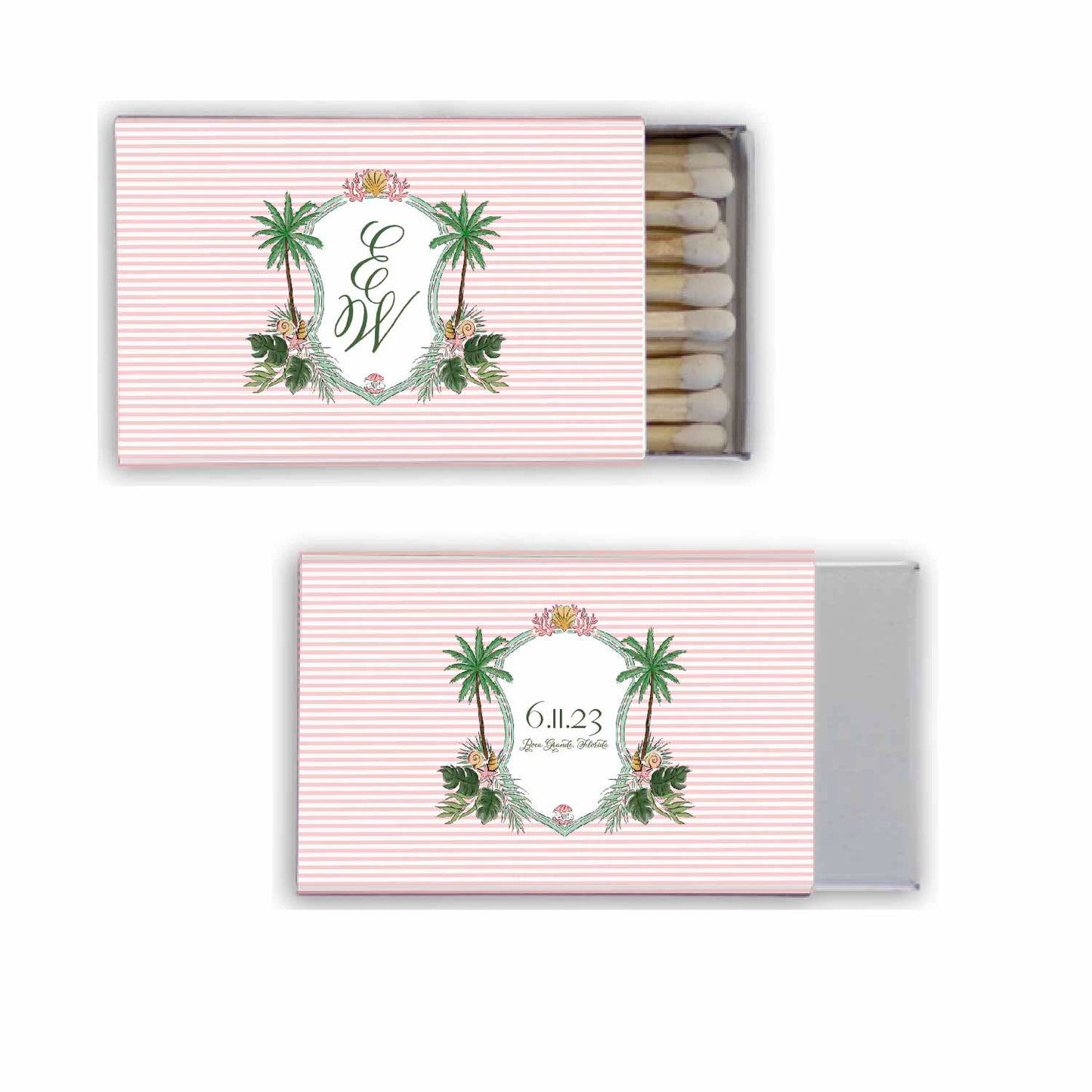 palms beach personalized match boxes