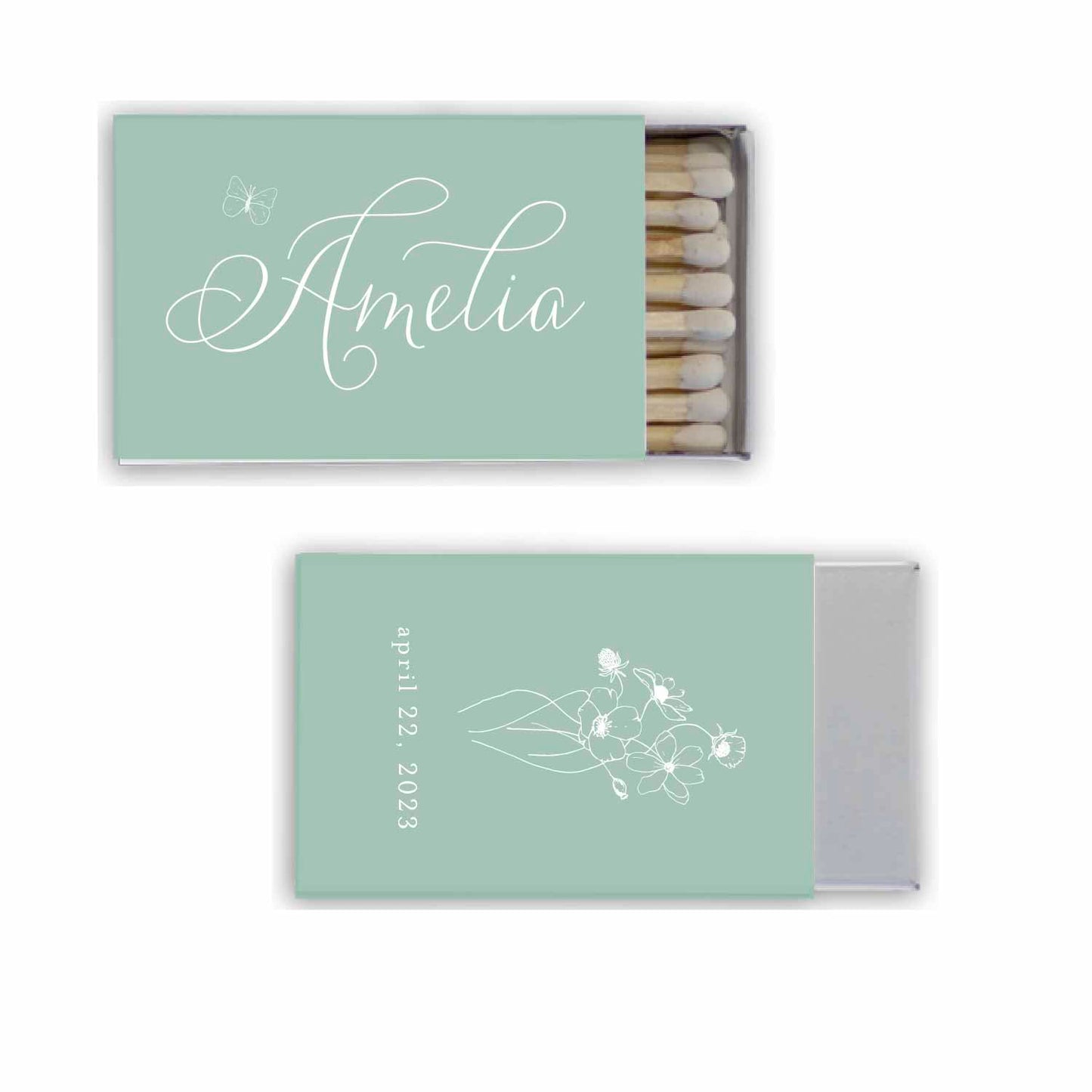 rosemary personalized match boxes