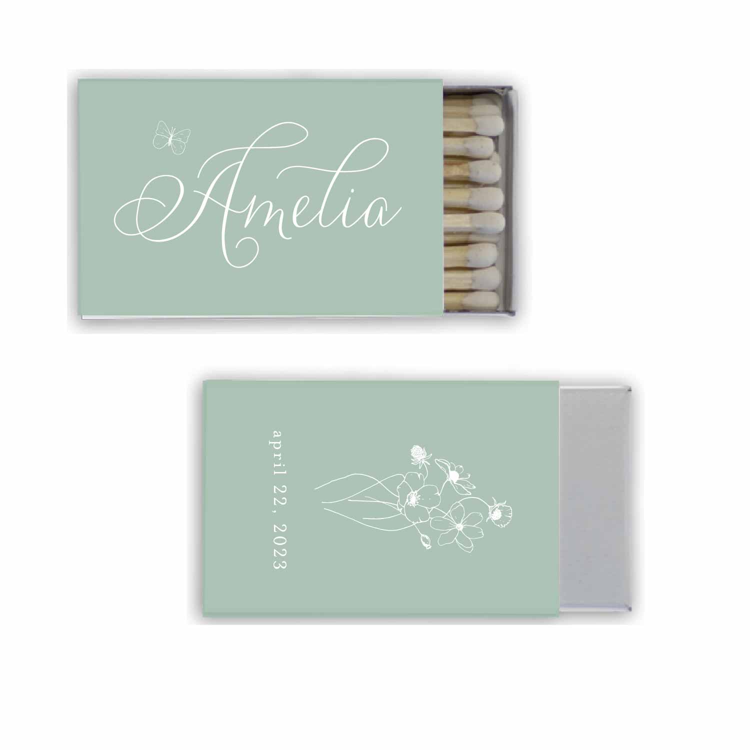 rosemary personalized match boxes