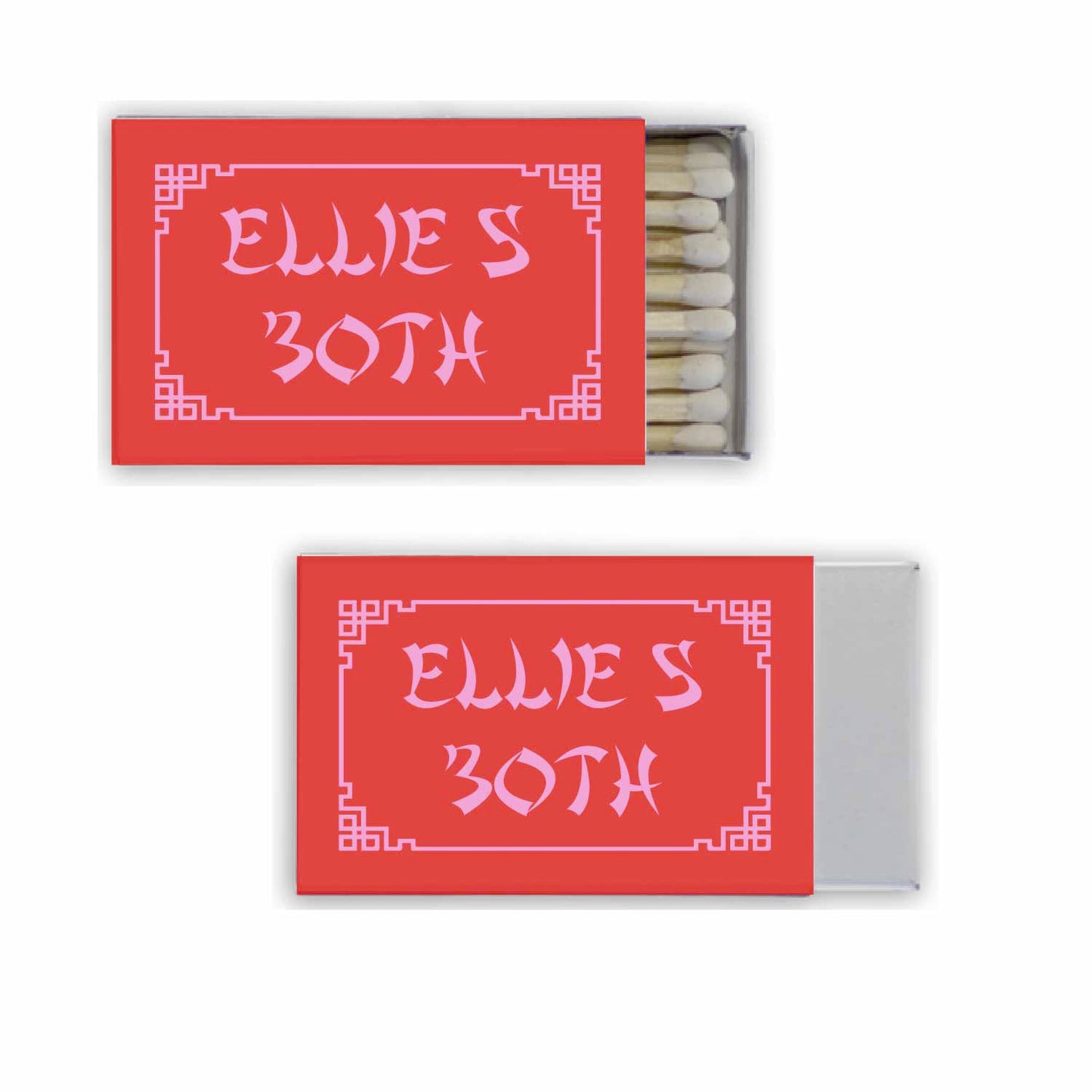 sushi, sake, hibachi pink personalized match boxes
