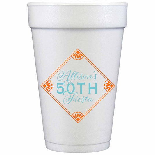 fiesta / diamond otomi personalized styrofoam cup