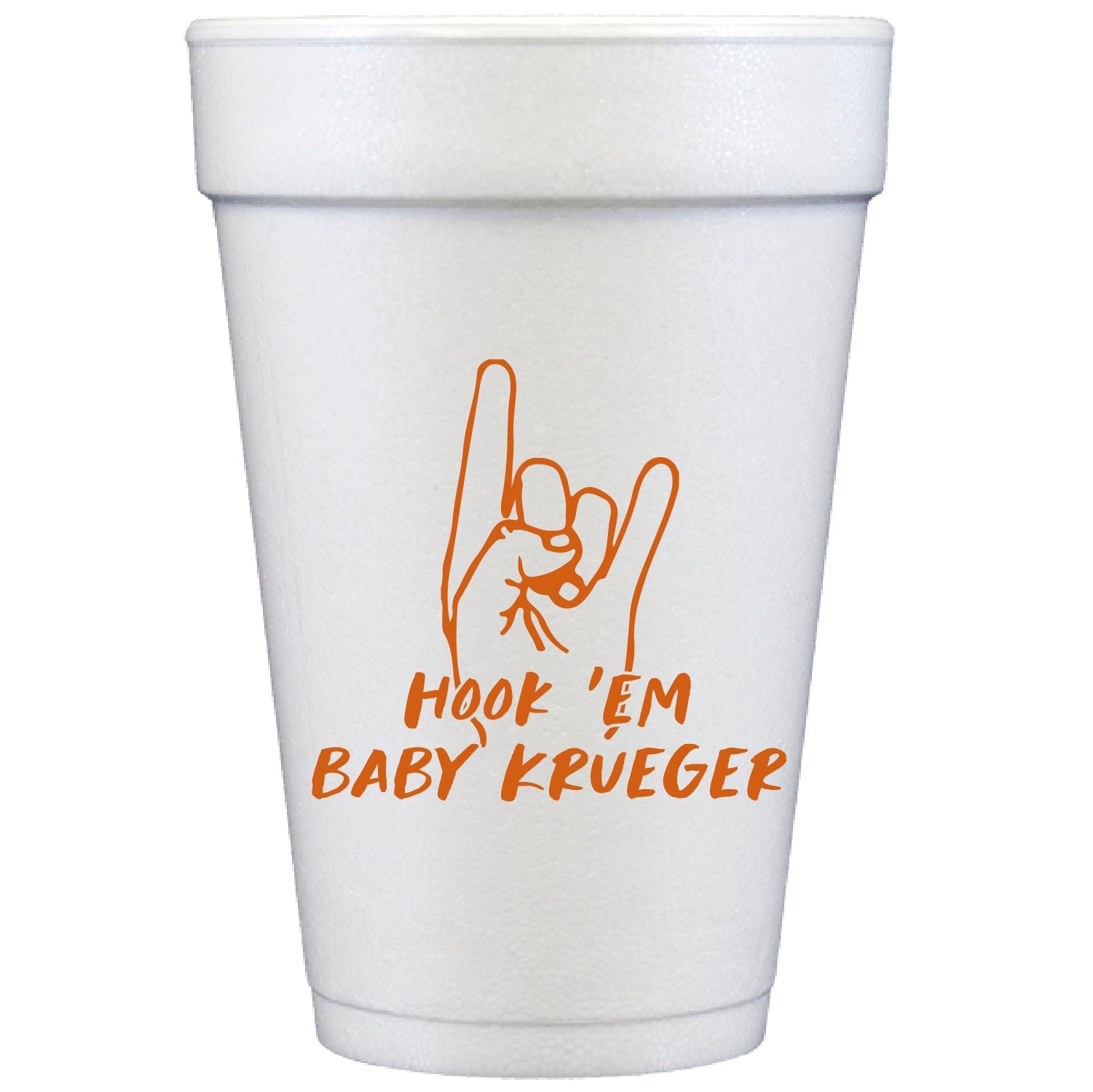hook em baby personalized styrofoam cup