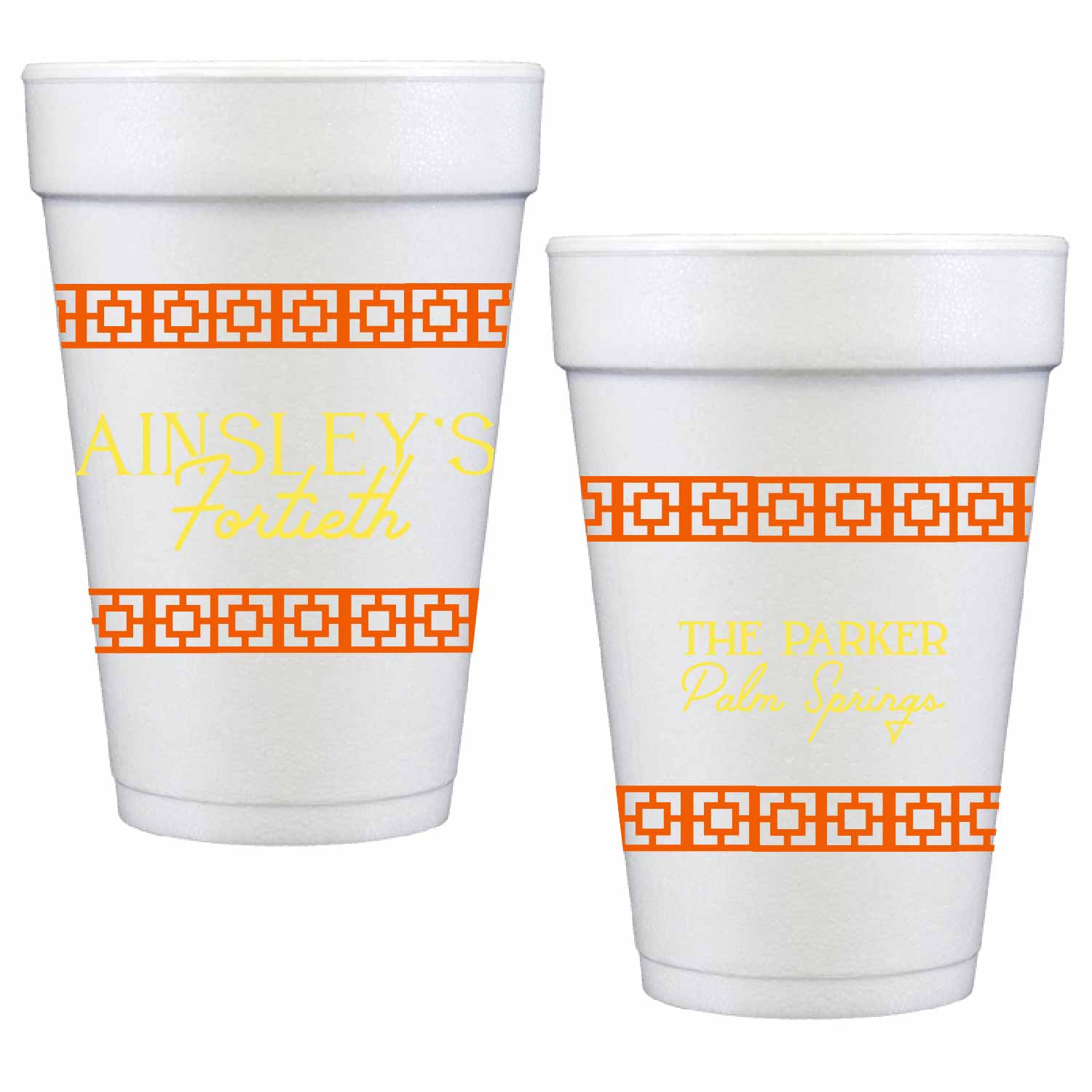 palm trees personalized styrofoam cup