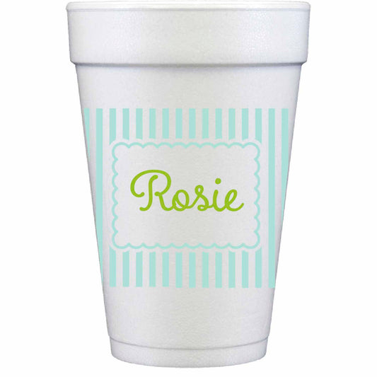 scallops and stripes personalized styrofoam cup