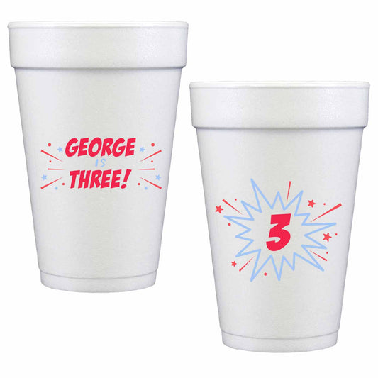 superhero personalized styrofoam cup