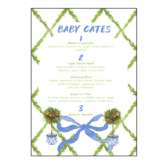 boxwood bow | menus