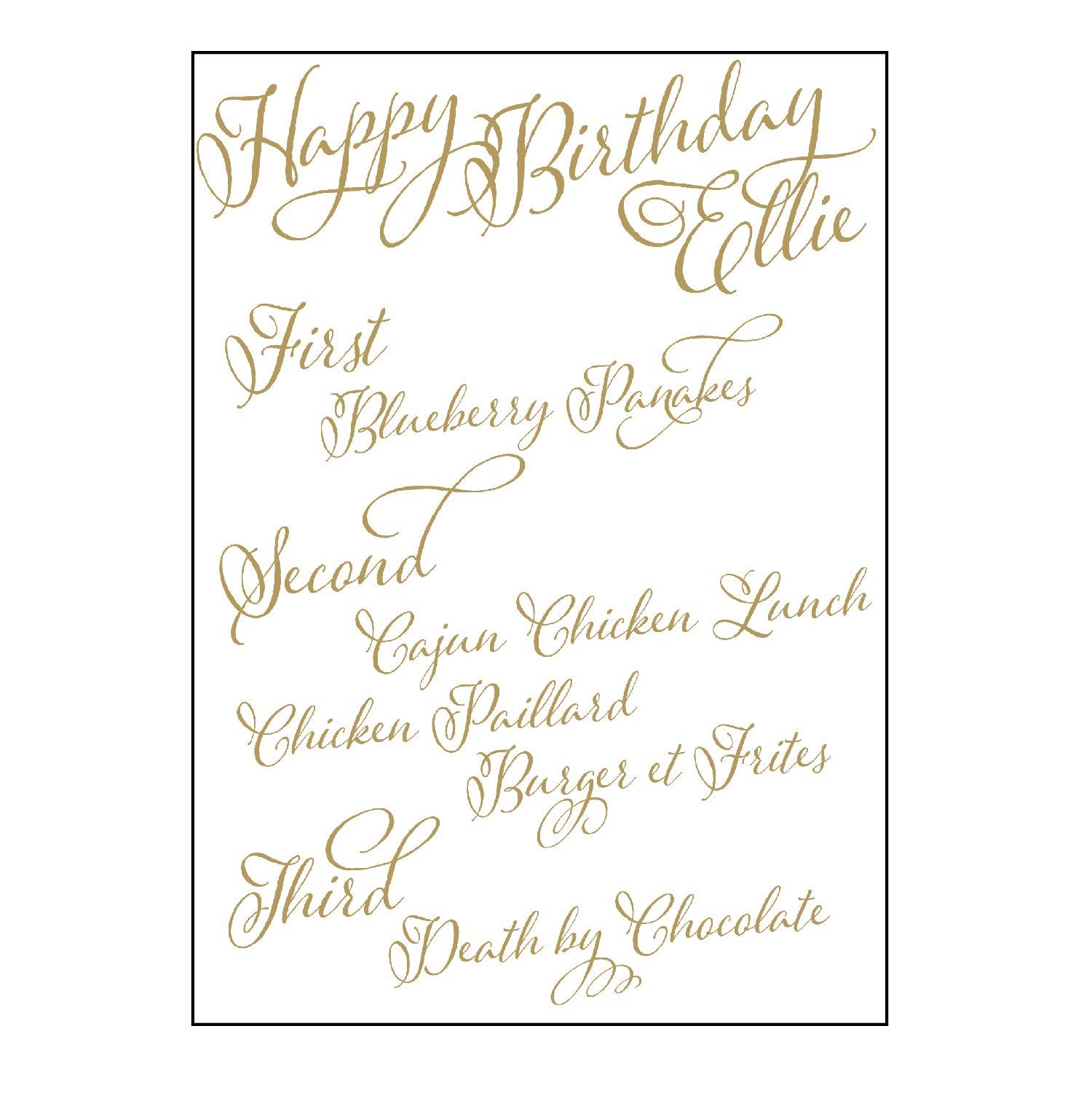 calligraphy | menus