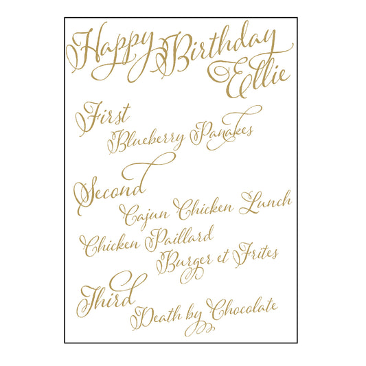 calligraphy | menus