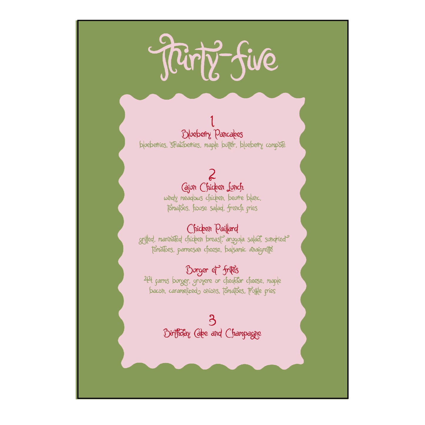 green border | menus