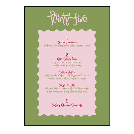 green border | menus