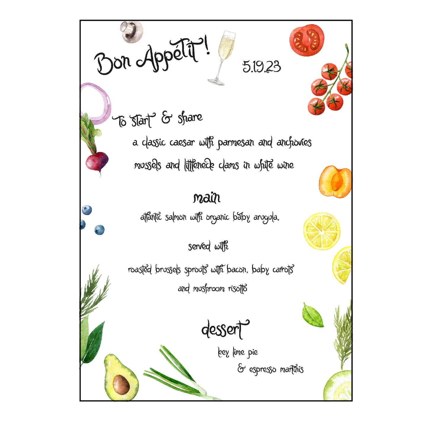 ingredients | menus