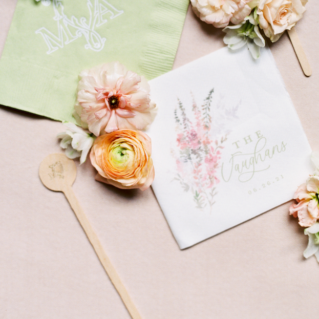 personalized wooden wedding monogram stir sticks