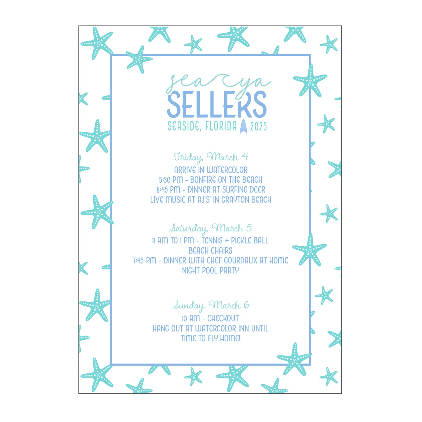 seaside | itinerary