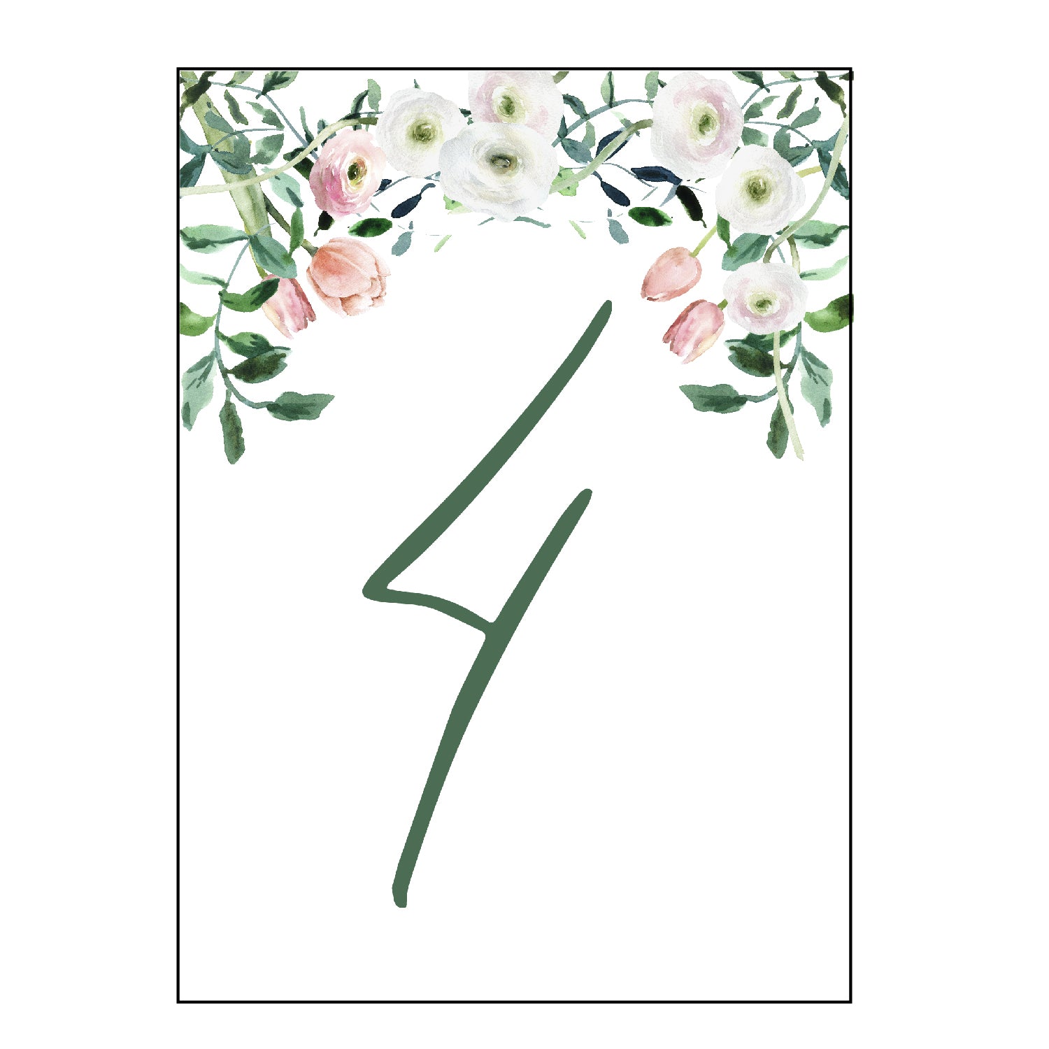sage & tulips | table numbers