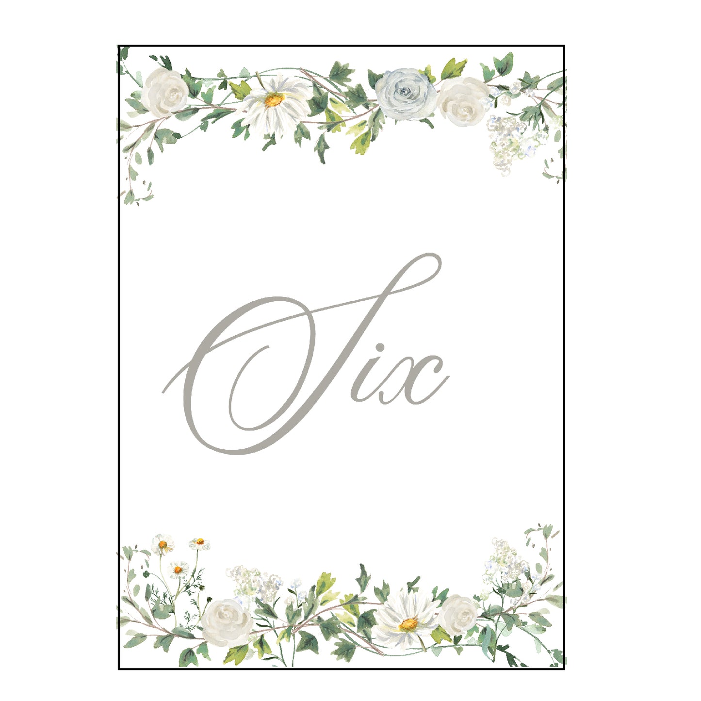 green & white | table numbers
