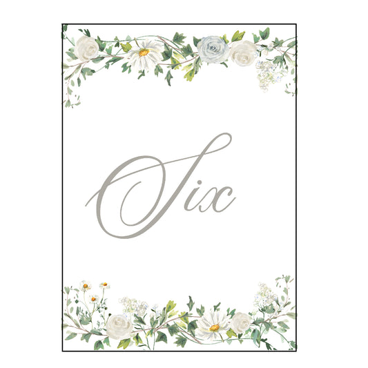 green & white | table numbers