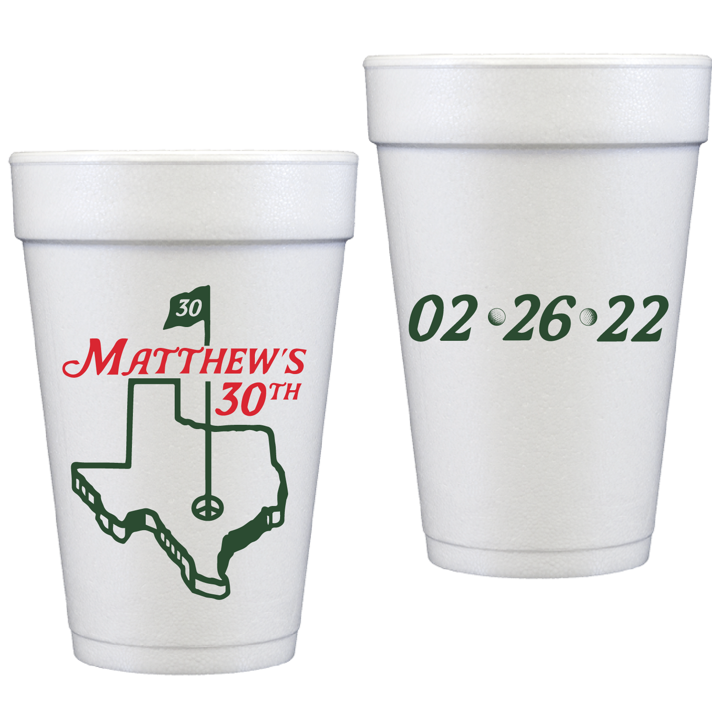 personalized Texas golf | styrofoam cup