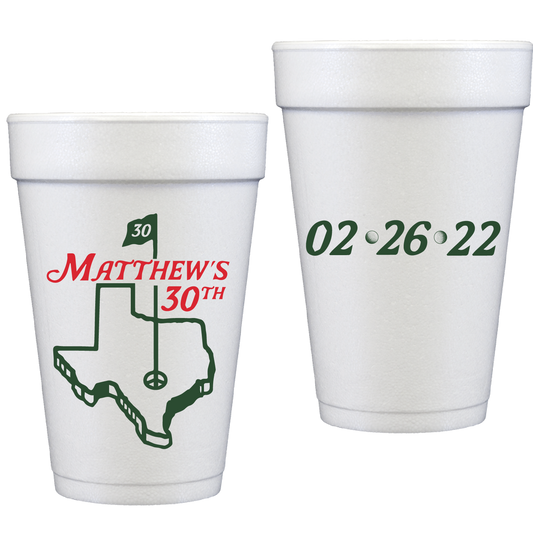 personalized Texas golf | styrofoam cup