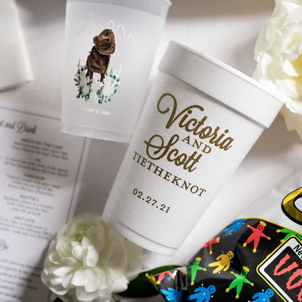 wedding personalized styrofoam cups