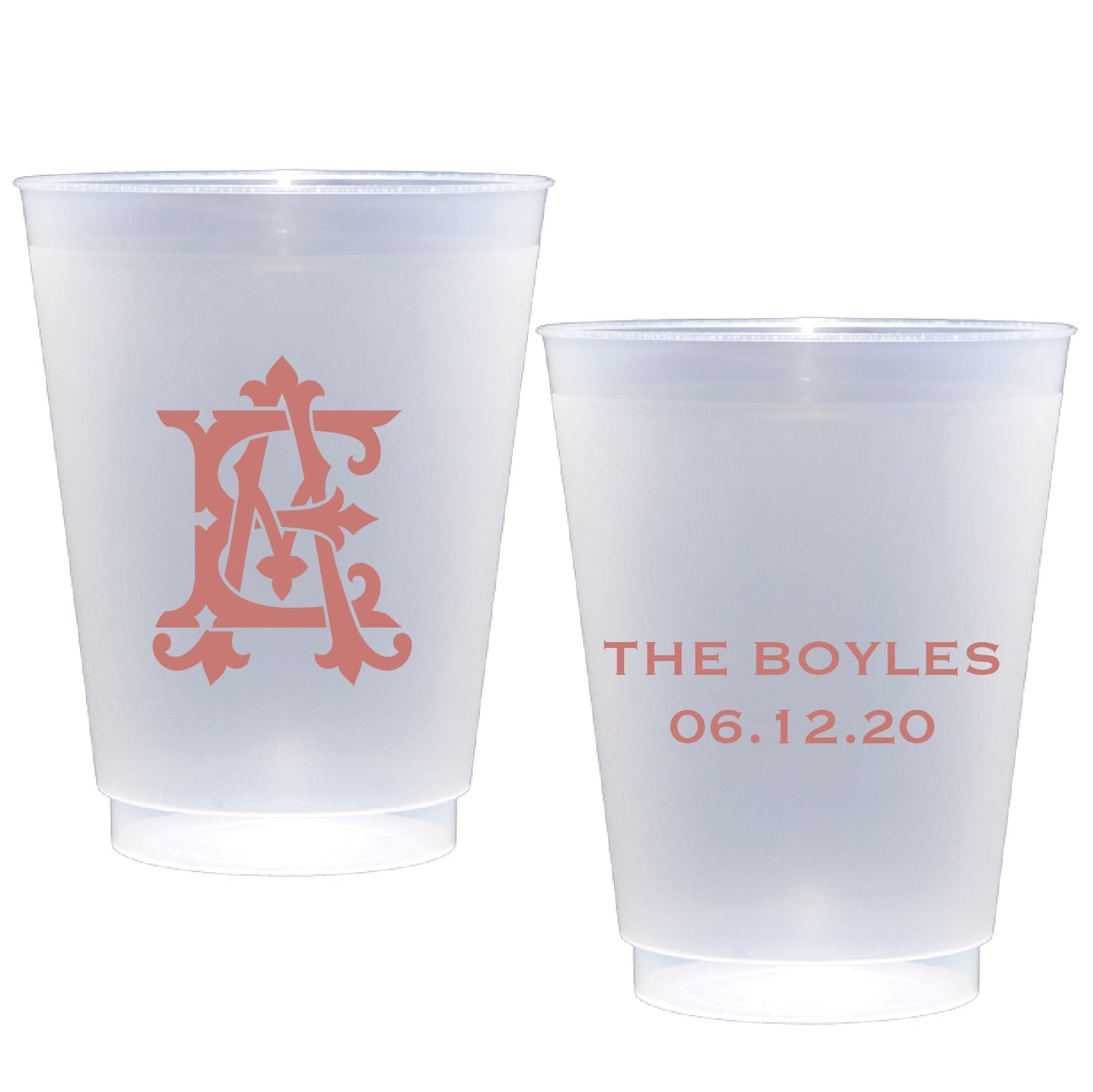 personalized wedding cups | Frosted flex cup