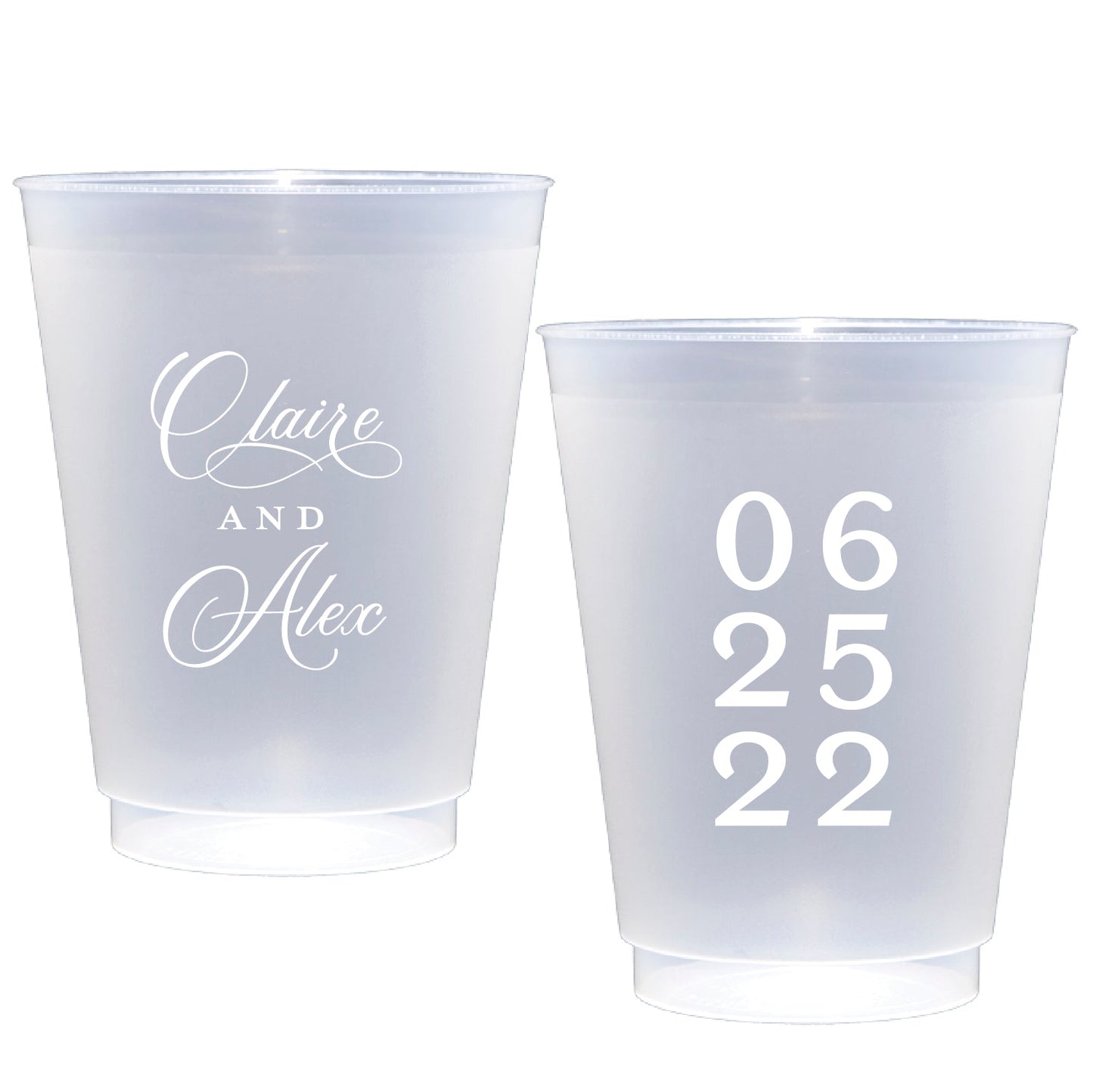 personalized wedding cups | Frosted flex cup