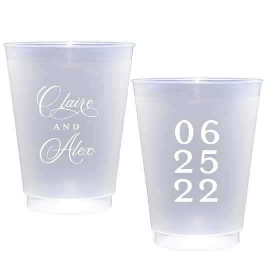 personalized wedding cups | Frosted flex cup
