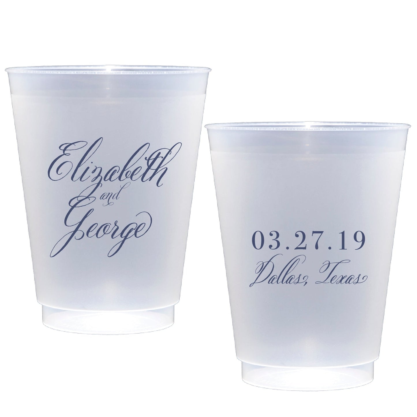 personalized wedding cups | Frosted flex cup