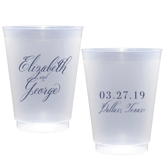 personalized wedding cups | Frosted flex cup
